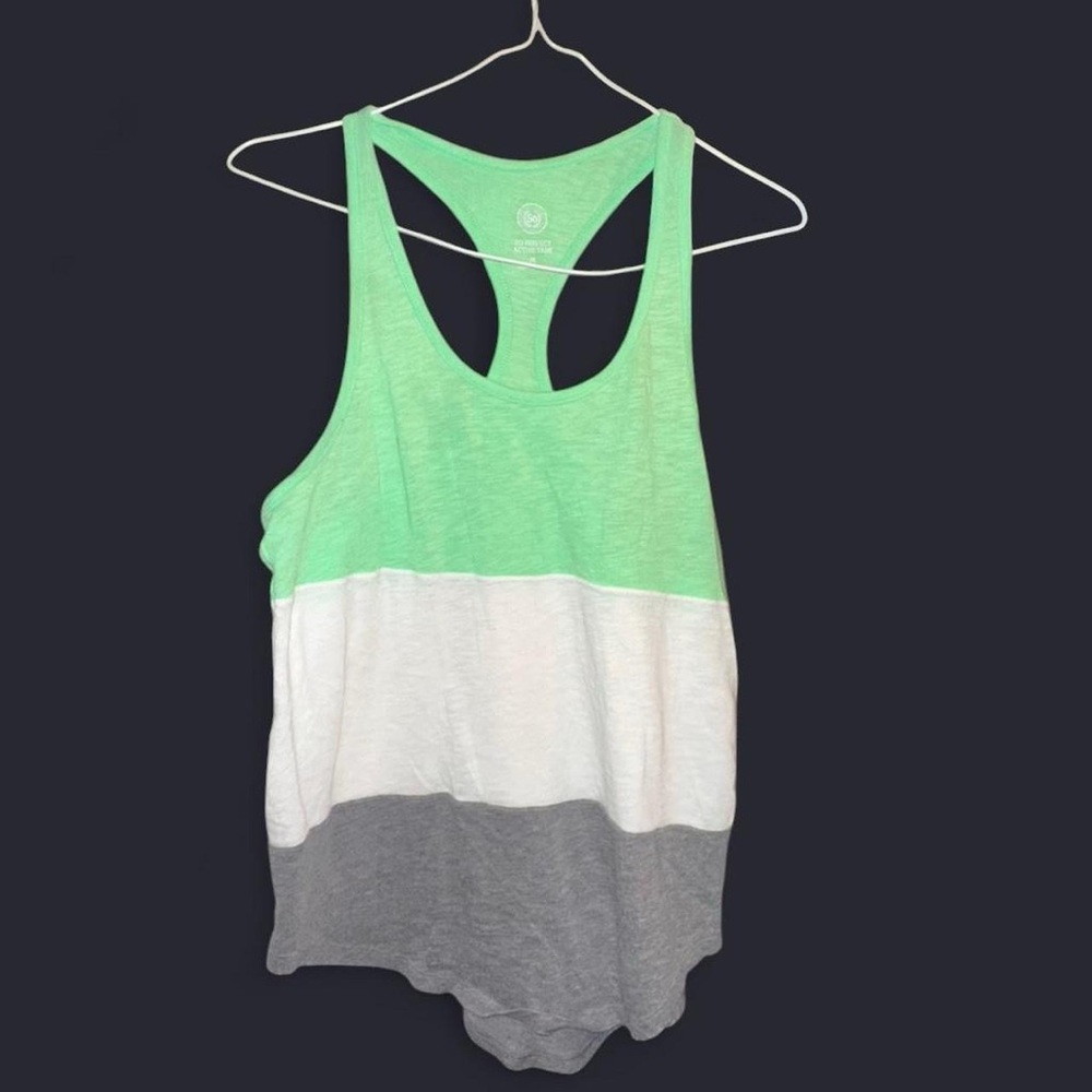 SO Mint, White, and Gray Tank Top